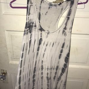 Black and white maxi dress with leg slit